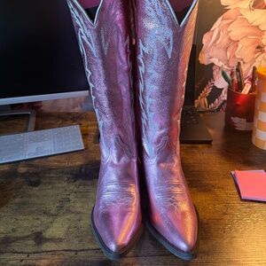 Mettalic Pink Cowboy Boots